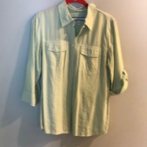 Croft and Barrow striped green shirt.